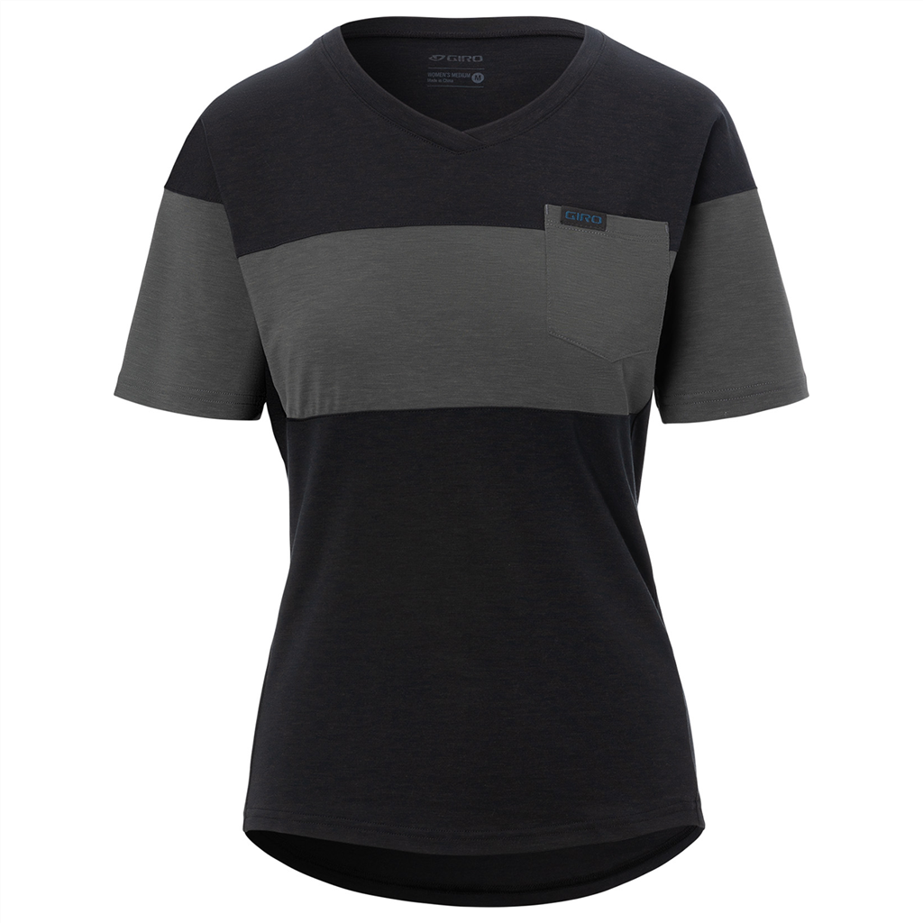 RIDE Damen-Gravel-Kurzarmshirt / black/charcoal / XL