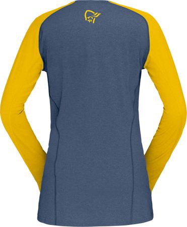 FJØRÅ  EQUALISER Damen-Langarmshirt / sulphur/vintage indigo / XS