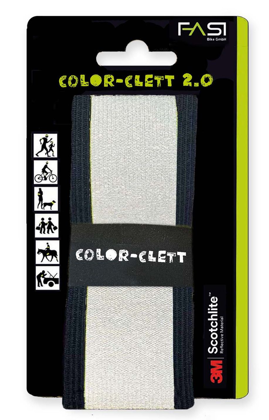 Fasi Color-Clett Reflektionsband 2.0 Premium / schwarz