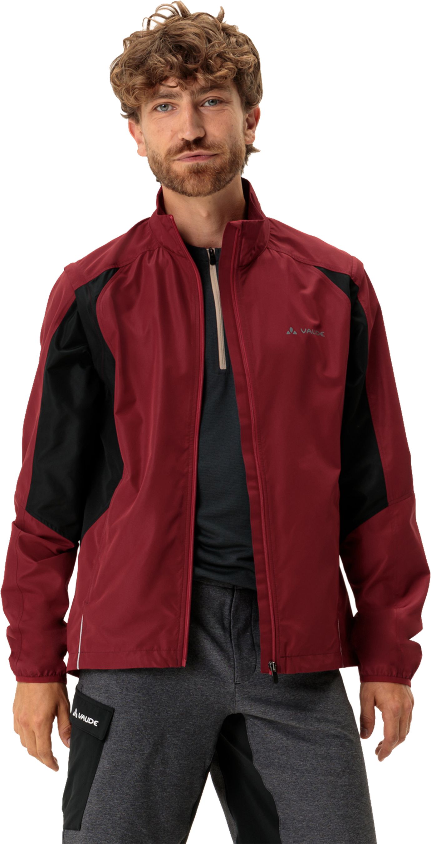 DUNDEE CLASSIC Herren-Zip-off-Windjacke / carmine / S