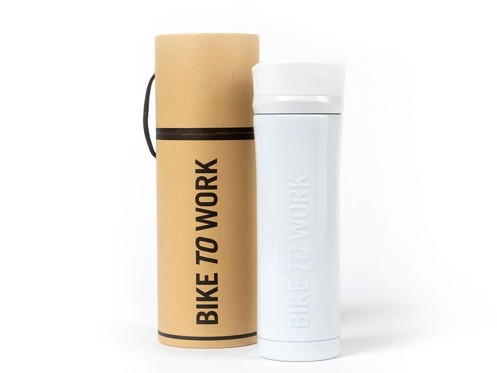 Edelstahlflasche mit Relief