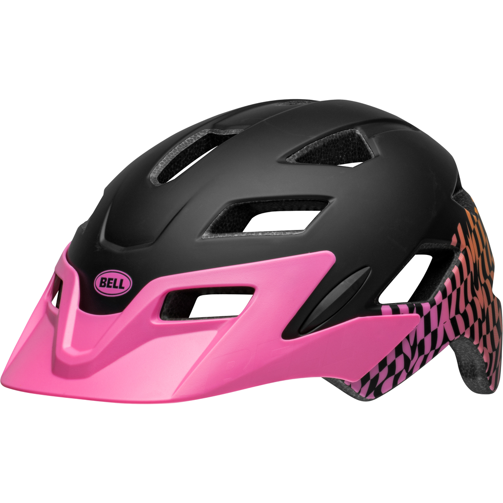 Sidetrack Child Helmet / matte pink wavy checks