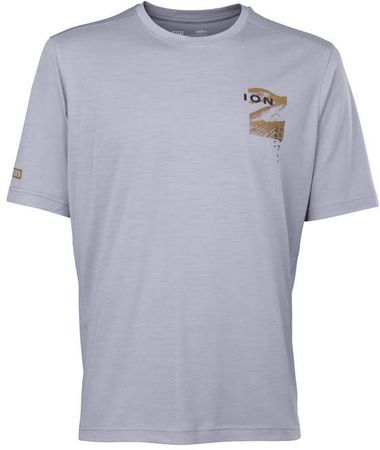 IONIC MERINO Herren-Kurzarmshirt / frosted grey / XXL